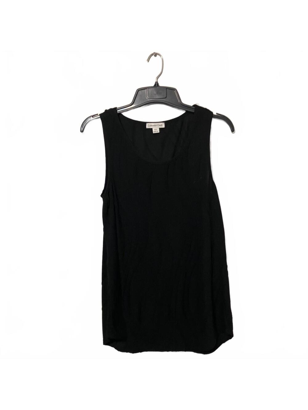 Coldwater Creek Classic Minimalist Chic Swirl Black Sleeveless Top Medium-New